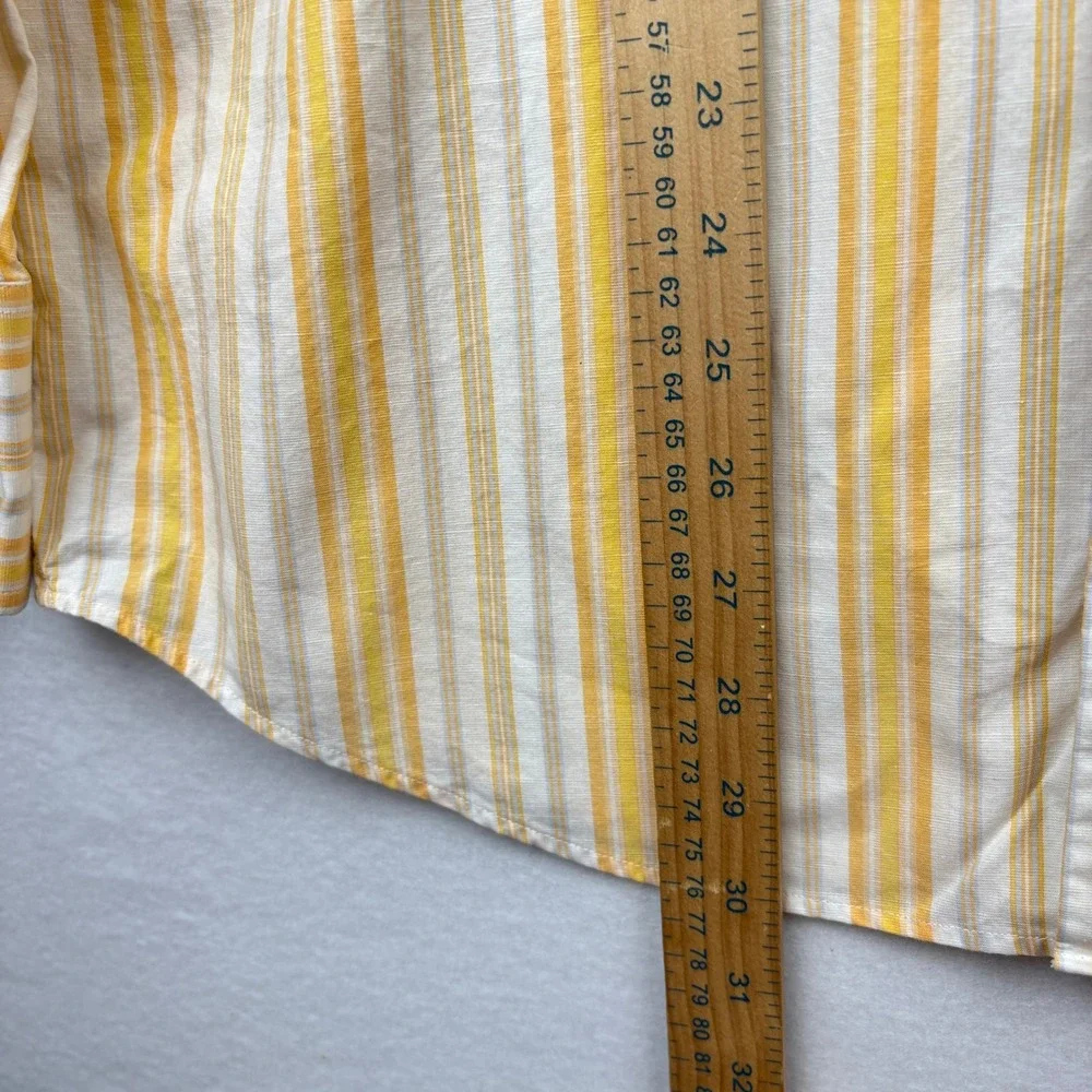 Banana Republic Mens Large Linen Cotton Stripe Button Down Shirt